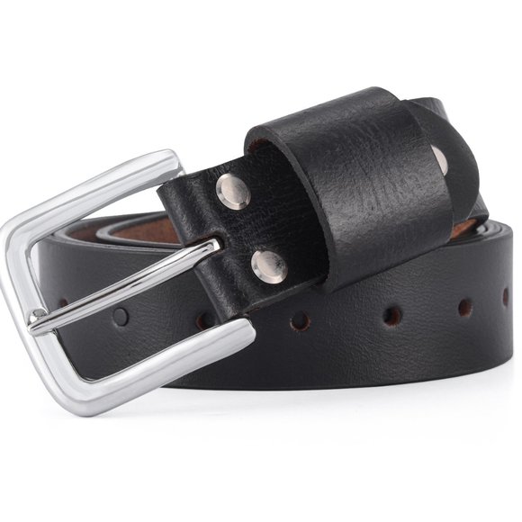 Premium Leather Belt For Men -Royal Blue With Black Tone. Free Personalization - Picture 6 of 15